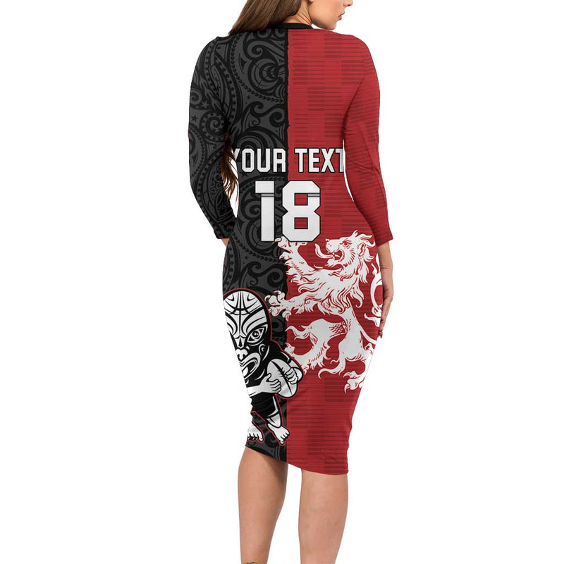 Custom British Lions New Zealand Unique Style Long Sleeve Bodycon Dress