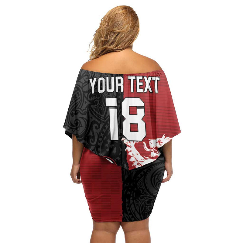 Custom British Lions New Zealand Unique Style Off Shoulder Short Dress