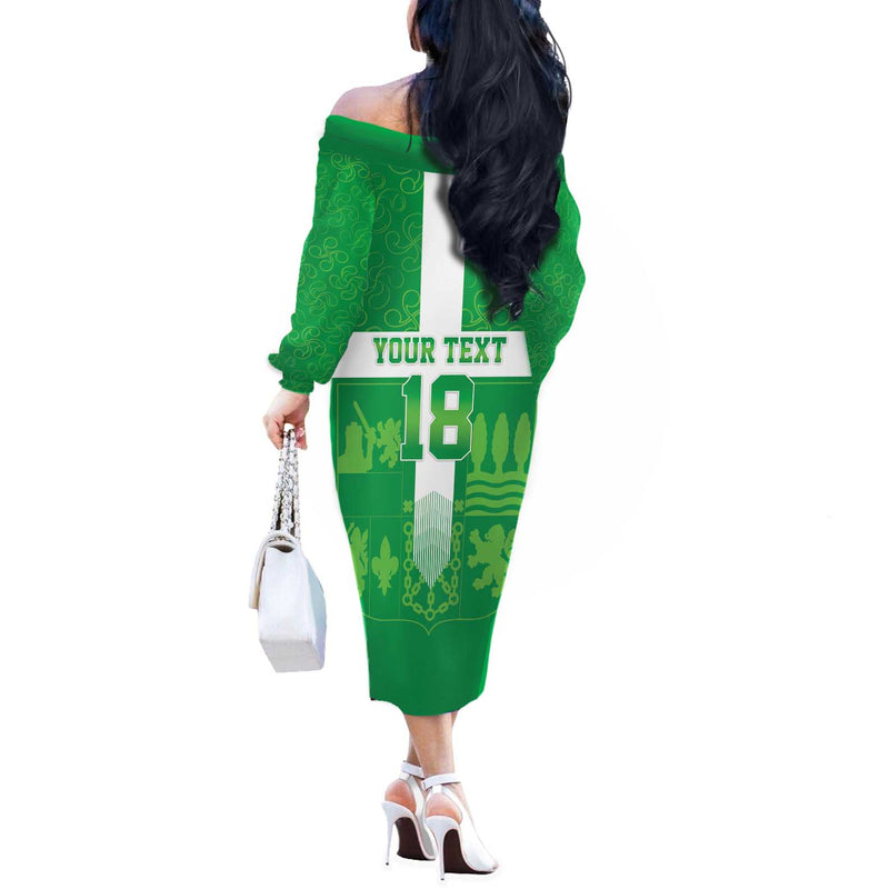 Custom Basque Euskadi Football Euskal Selekzioa Go Champion Off The Shoulder Long Sleeve Dress