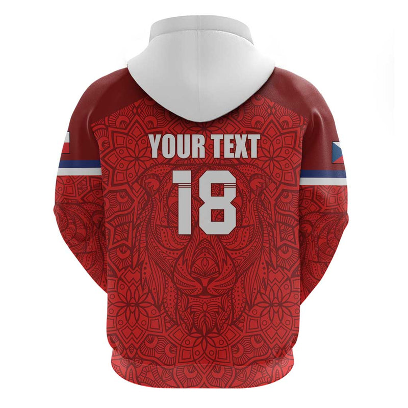 Custom Czech Republic Football Red Version Go Champion Sporty Style Hoodie