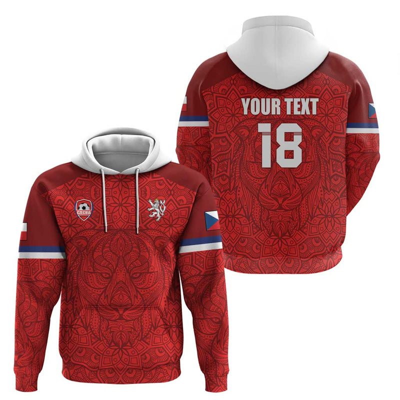 Custom Czech Republic Football Red Version Go Champion Sporty Style Hoodie