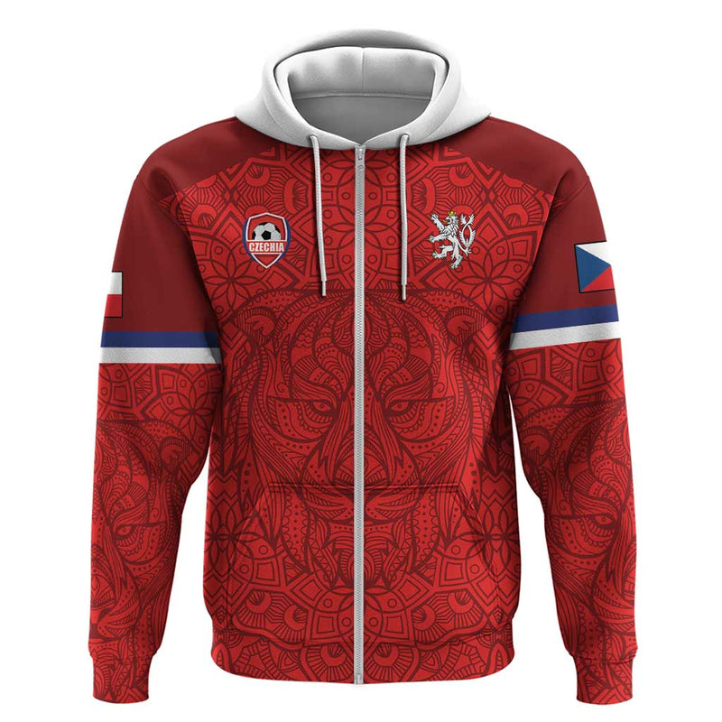 Custom Czech Republic Football Red Version Go Champion Sporty Style Hoodie