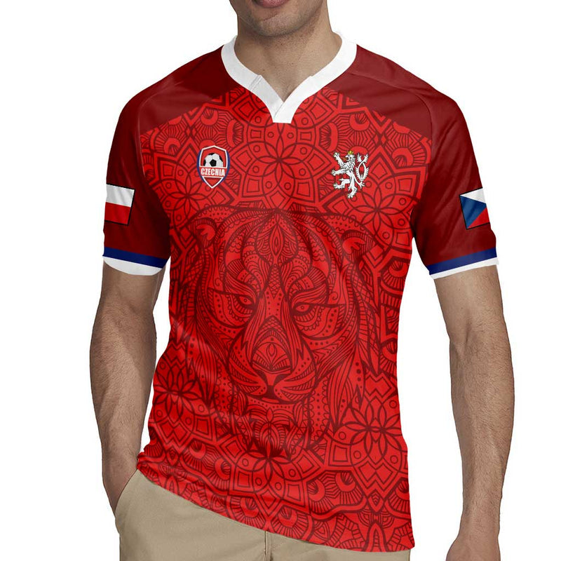Custom Czech Republic Football Red Version Go Champion Sporty Style Rugby Jersey