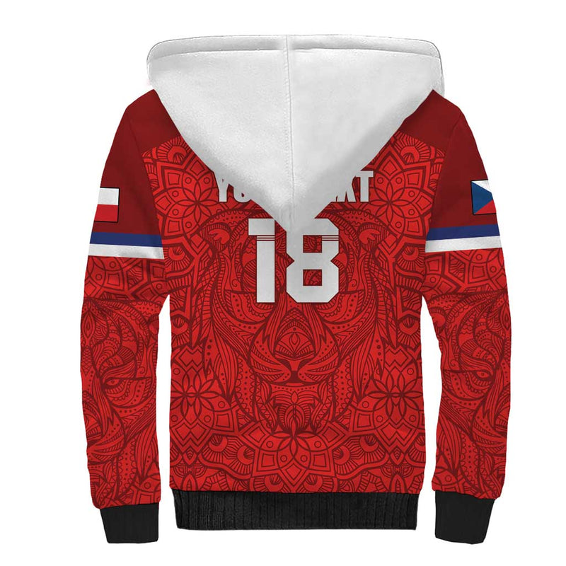 Custom Czech Republic Football Red Version Go Champion Sporty Style Sherpa Hoodie