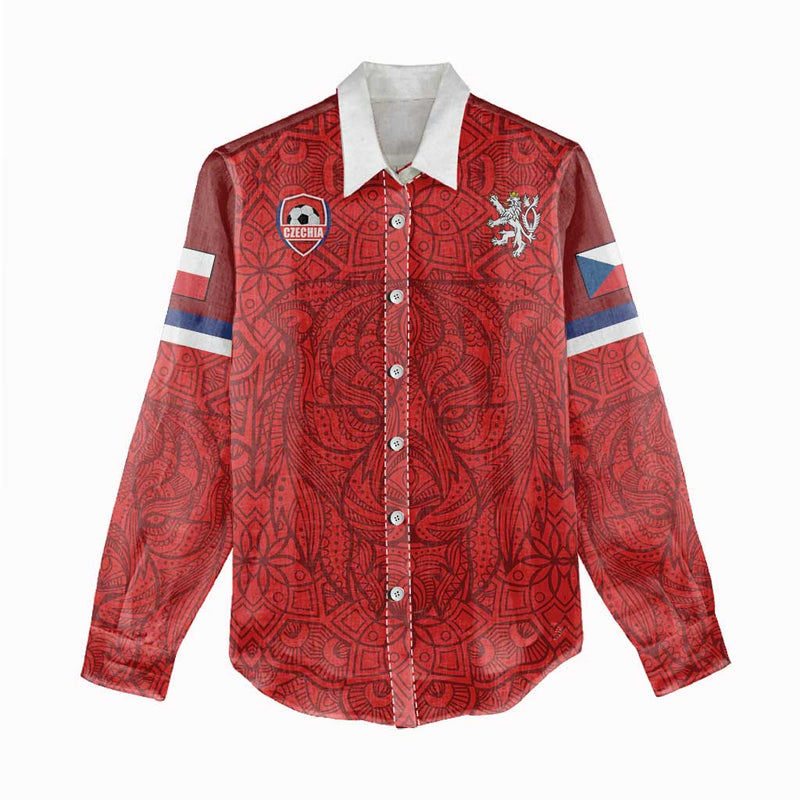 Custom Czech Republic Football Red Version Go Champion Sporty Style Women Casual Shirt
