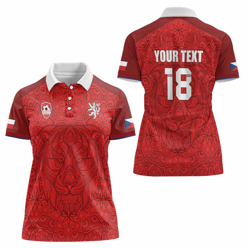 Custom Czech Republic Football Red Version Go Champion Sporty Style Women Polo Shirt