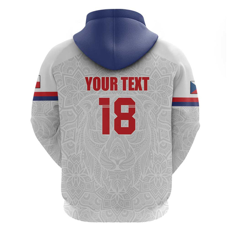 Custom Czech Republic Football White Version Go Champion Sporty Style Hoodie