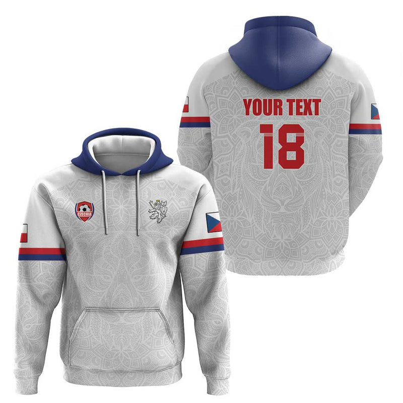 Custom Czech Republic Football White Version Go Champion Sporty Style Hoodie