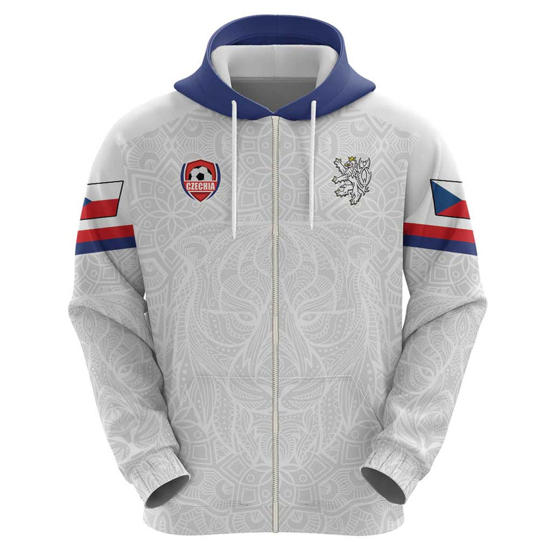 Custom Czech Republic Football White Version Go Champion Sporty Style Hoodie