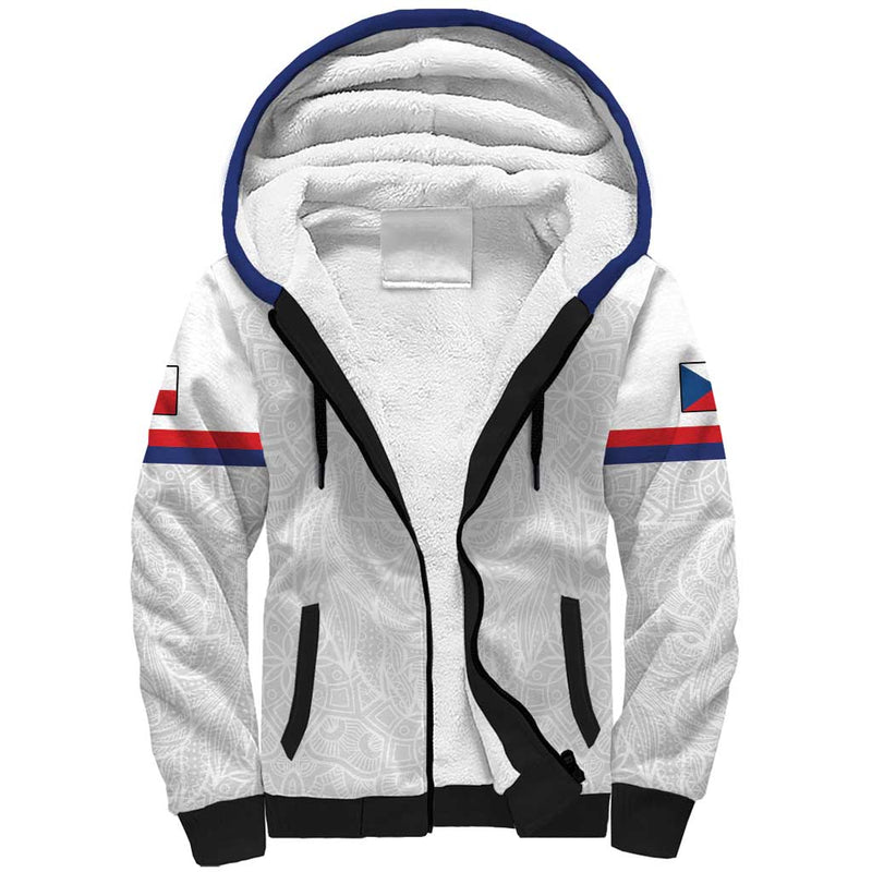 Custom Czech Republic Football White Version Go Champion Sporty Style Sherpa Hoodie