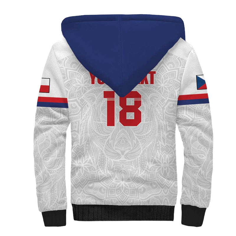 Custom Czech Republic Football White Version Go Champion Sporty Style Sherpa Hoodie