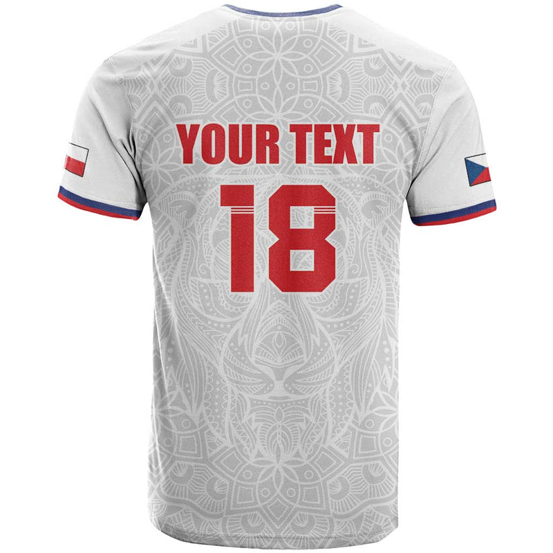 Custom Czech Republic Football White Version Go Champion Sporty Style T Shirt