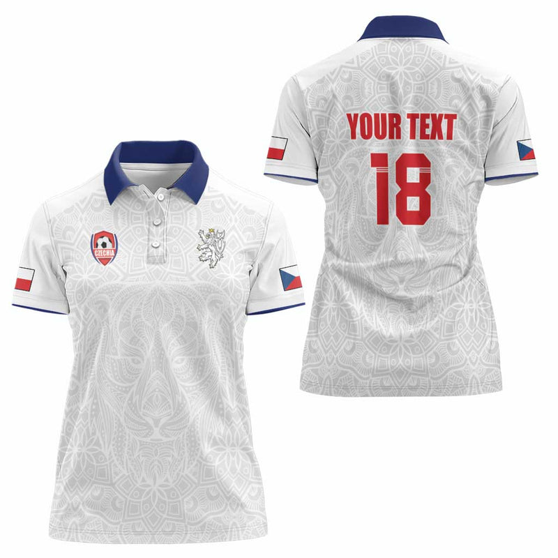 Custom Czech Republic Football White Version Go Champion Sporty Style Women Polo Shirt