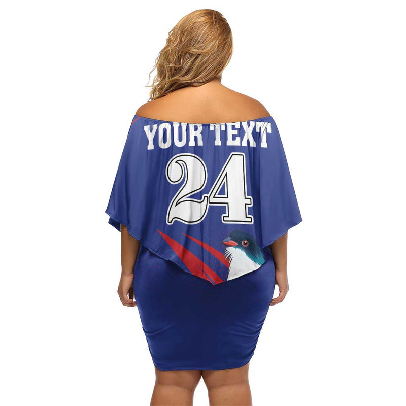Custom Cuba Independence Day 1868 Tocororo With White Mariposa Off Shoulder Short Dress