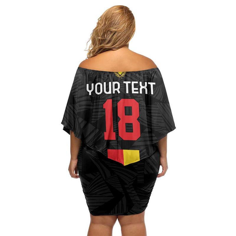 Custom Belgium Football De Rode Duivels Off Shoulder Short Dress