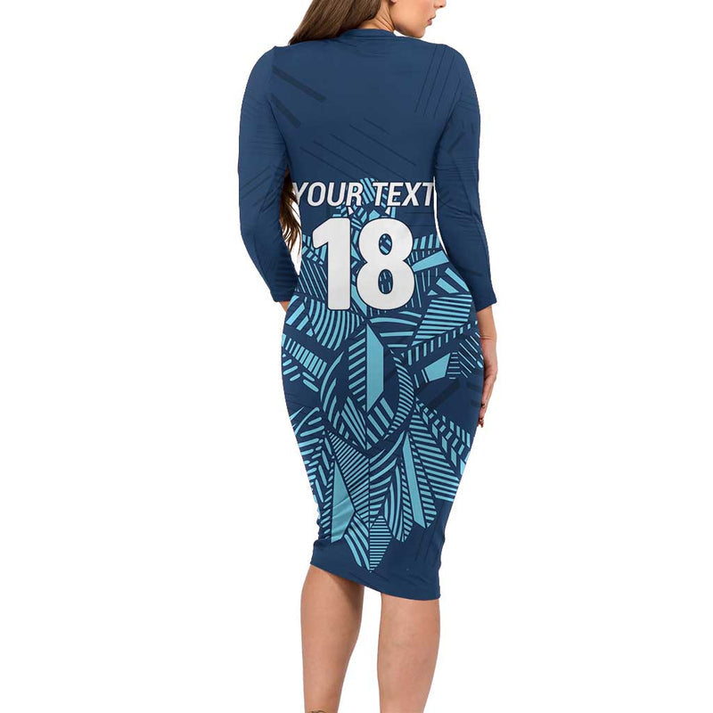 Custom Derbyshire Cricket Spirit Derbyshire Falcons Sporty Style Long Sleeve Bodycon Dress