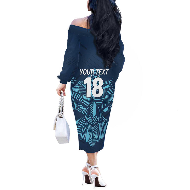 Custom Derbyshire Cricket Spirit Derbyshire Falcons Sporty Style Off The Shoulder Long Sleeve Dress