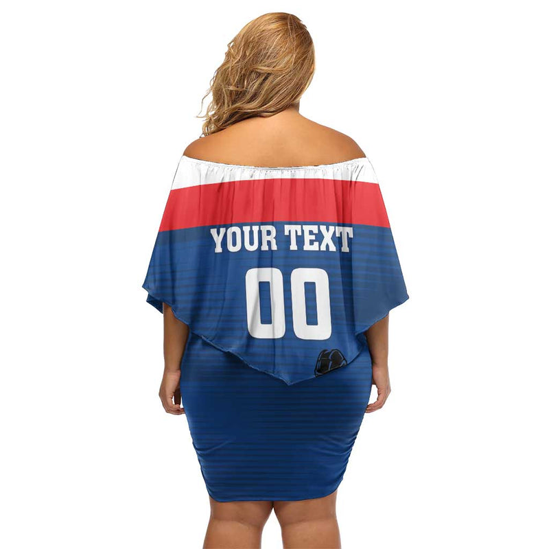 Custom Slovakia Hockey Go Nasi Chlapci Off Shoulder Short Dress