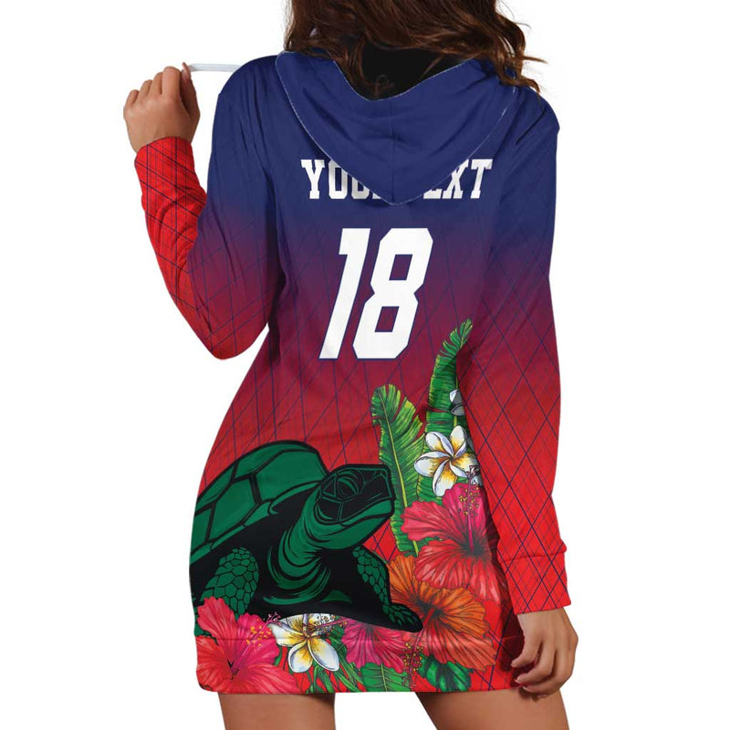Custom Cayman Islands Green Turtle Sporty Style Hoodie Dress