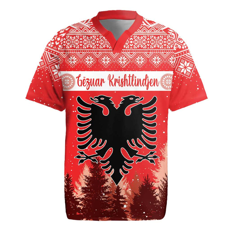 Albania Christmas The Double-headed Eagle Christmas Pattern Rugby Jersey