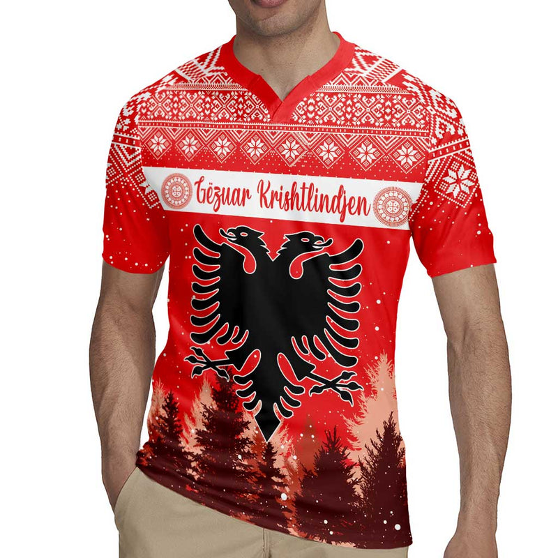 Albania Christmas The Double-headed Eagle Christmas Pattern Rugby Jersey