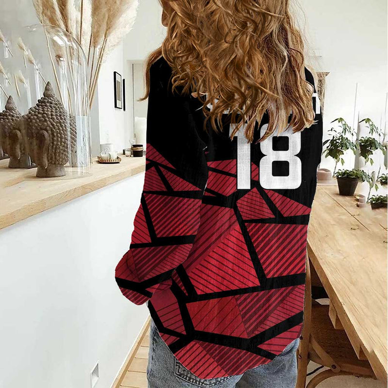 England Rugby Custom Red Roses Go Champion Women Casual Shirt