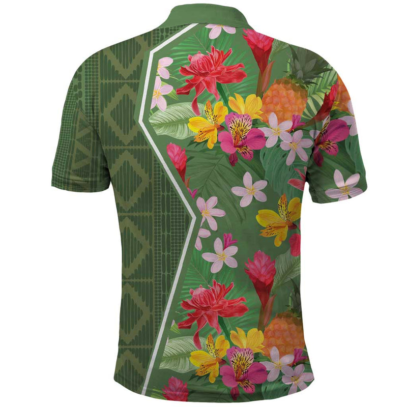 Africa Tropical Flowers Green Version Polo Shirt