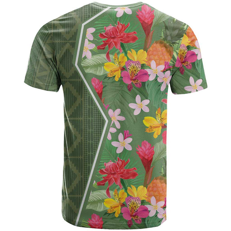 Africa Tropical Flowers Green Version T Shirt