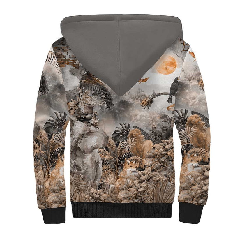 Africa Safari Animals Sherpa Hoodie