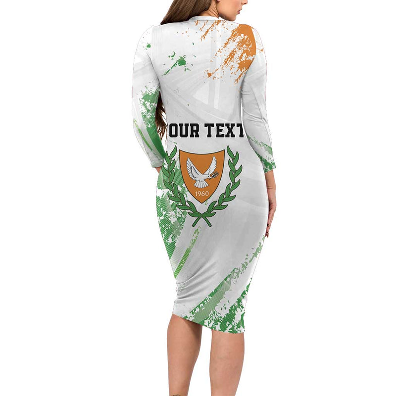 Custom Cyprus Sporty Style Long Sleeve Bodycon Dress