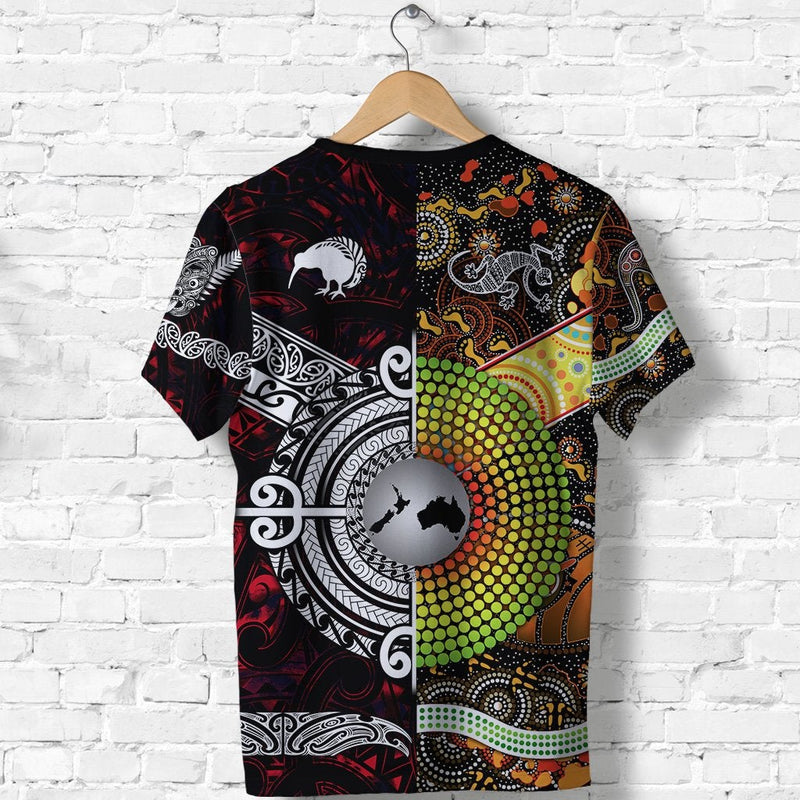 Custom New Zealand and Australia Together Red T Shirt