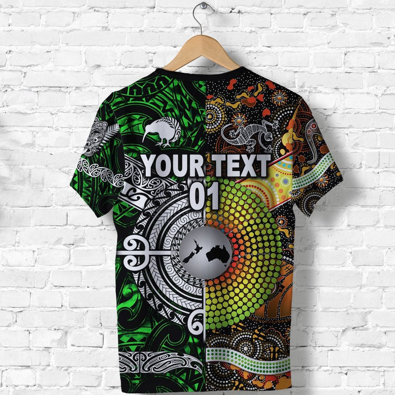 Custom New Zealand and Australia Together Green, Custom Text And Number T Shirt