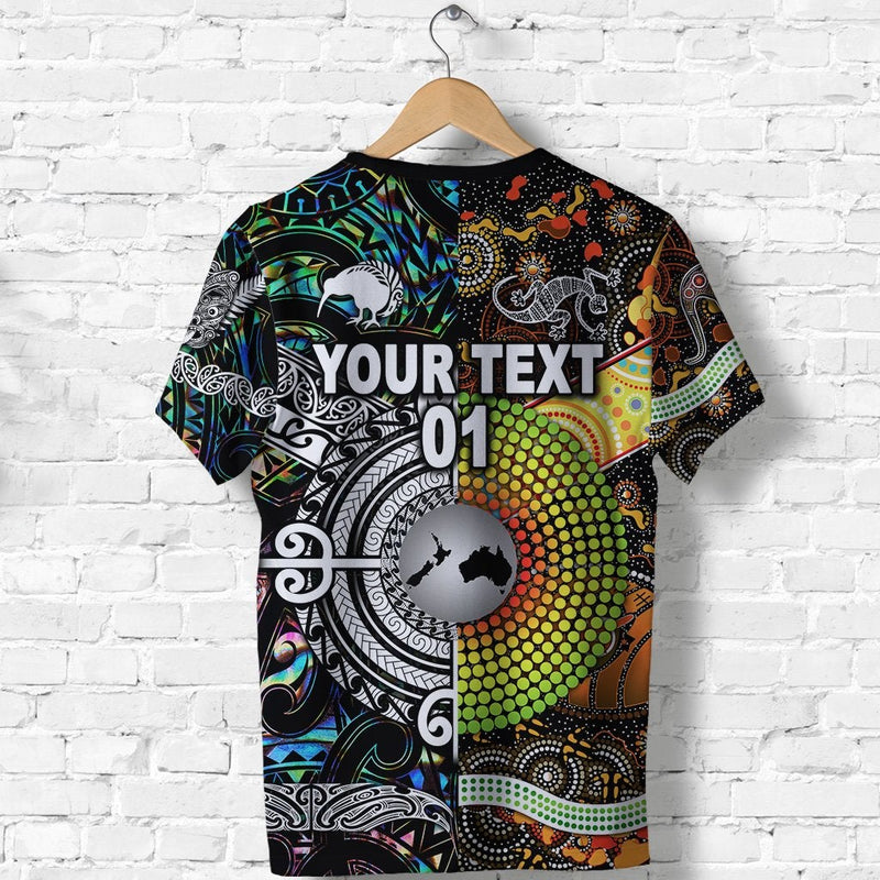 Custom New Zealand and Australia Together Paua Shell, Custom Text And Number T Shirt