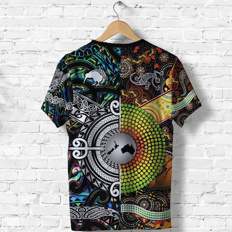 Custom New Zealand and Australia Together Paua Shell T Shirt