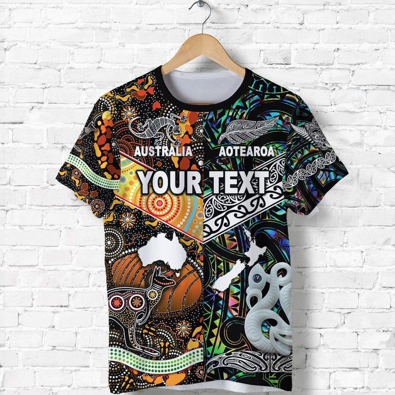 Custom New Zealand and Australia Together Paua Shell T Shirt