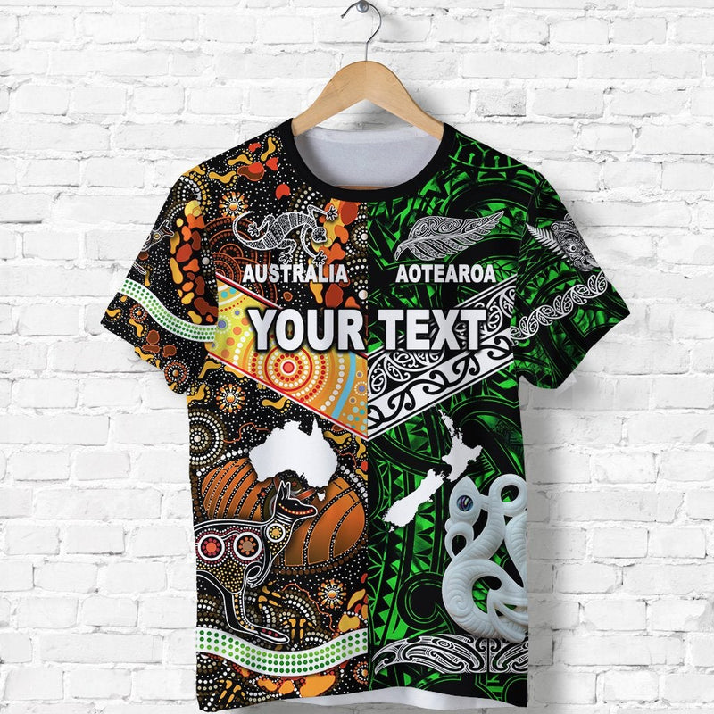 Custom New Zealand and Australia Together Green T Shirt