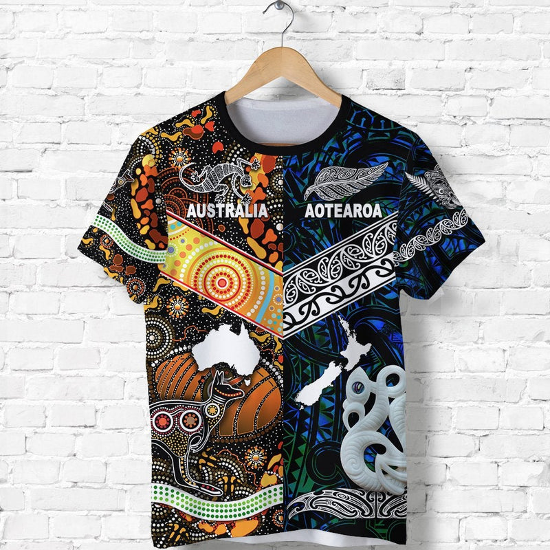 Custom New Zealand and Australia Together Blue, Custom Text And Number T Shirt