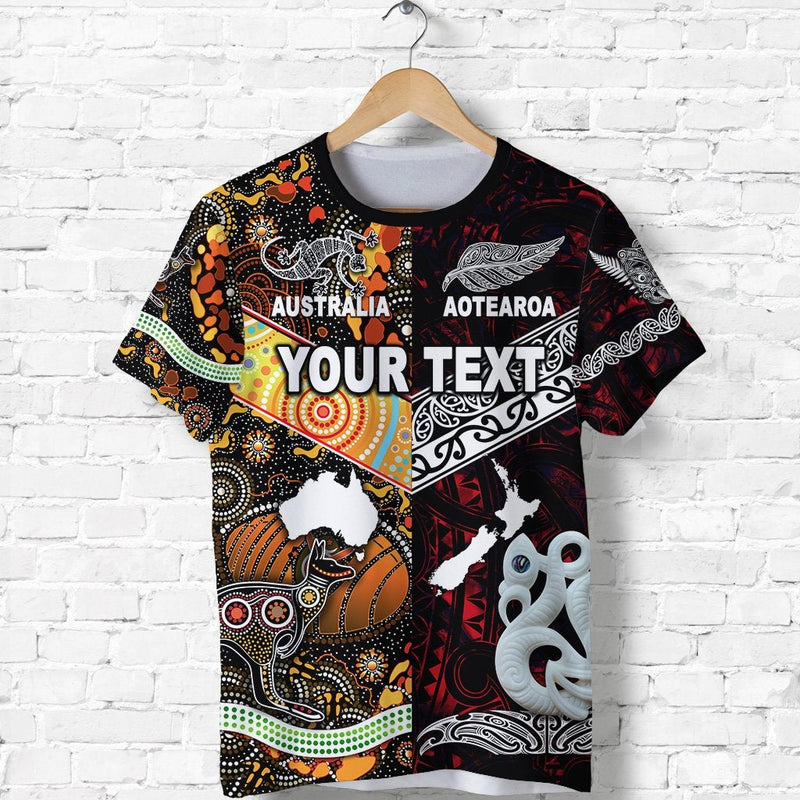 Custom New Zealand and Australia Together Red T Shirt
