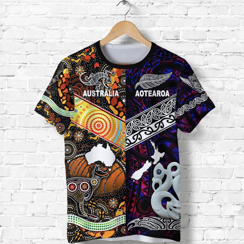 Custom New Zealand and Australia Together Purple, Custom Text And Number T Shirt