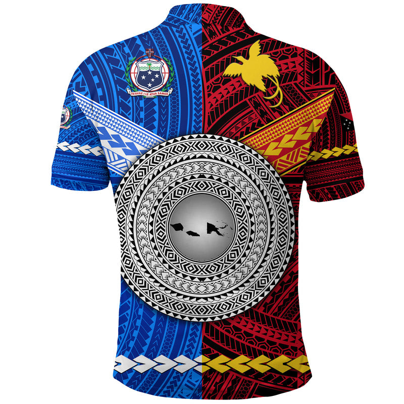 Custom Papua New Guinea Samoa Polynesian Together Polo Shirt