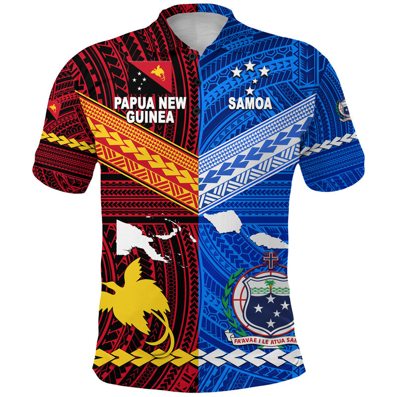 Custom Papua New Guinea Samoa Polynesian Together, Custom Text and Number Polo Shirt