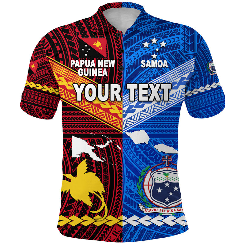Custom Papua New Guinea Samoa Polynesian Together Polo Shirt