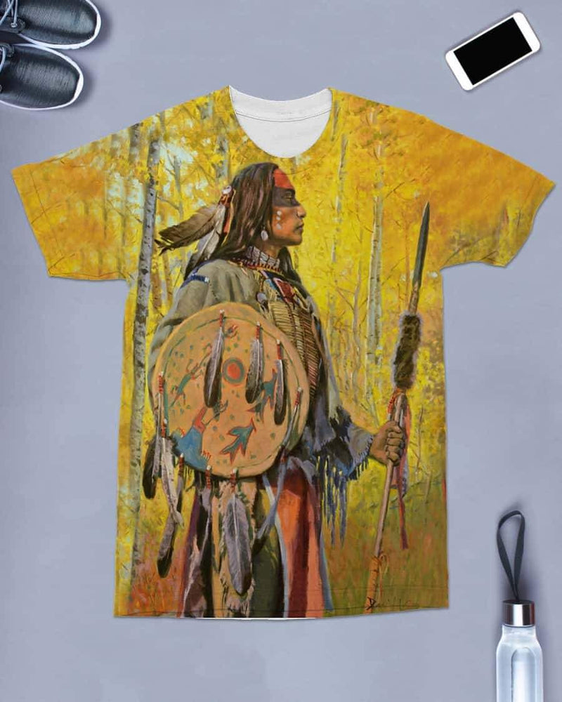 3D Native American Warrior T Shirt