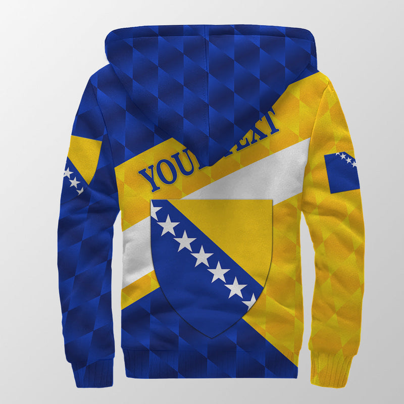 (Custom Personalised) Bosnia and Herzegovina Sporty Style Sherpa Hoodie