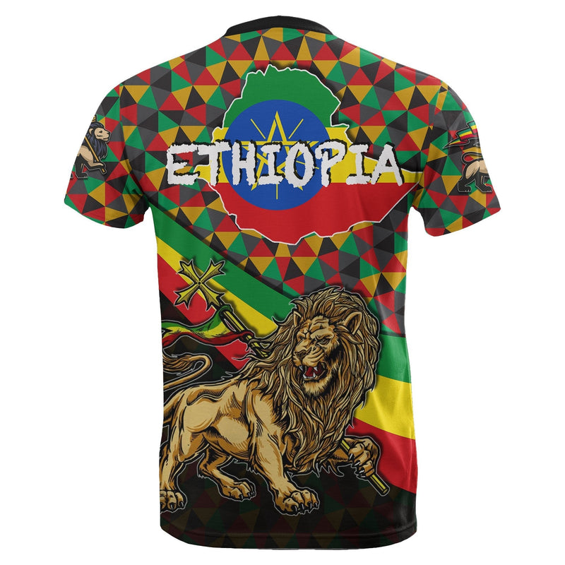 Ethiopia Lion Of Judah Rasta Patterns T Shirt