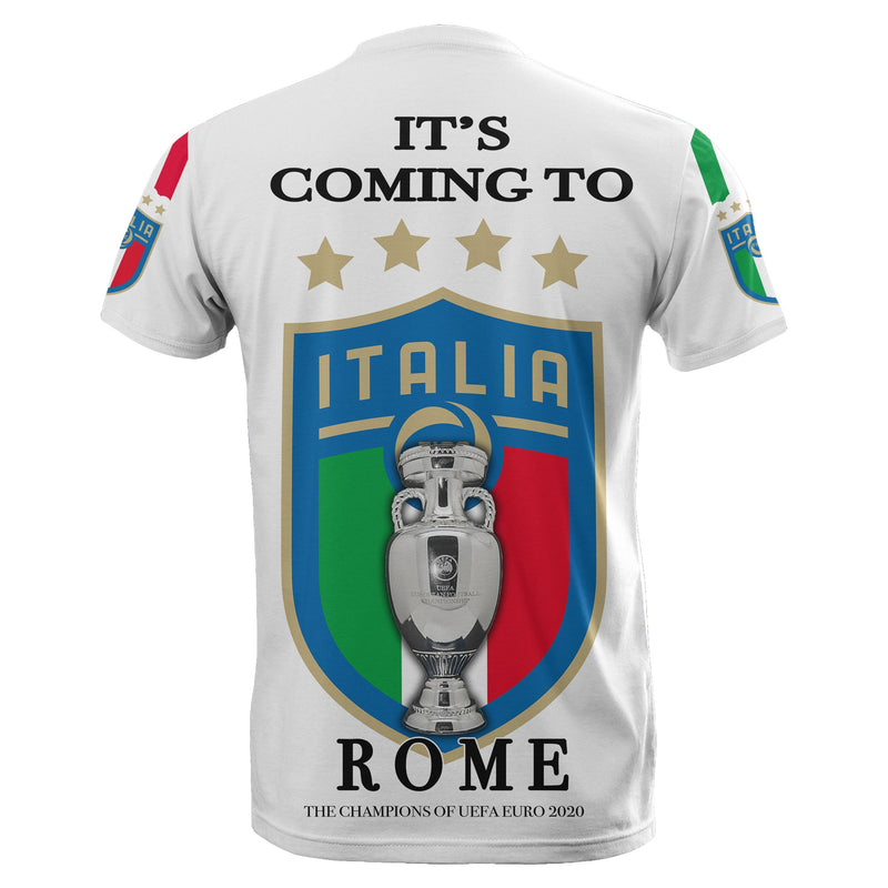 Custom Italy Euro Champions 2020 White Style T Shirt