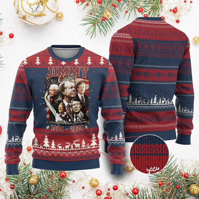 39th President Jimmy Carter Knitted Sweatshirt A Legacy Of Peace And Humanity USA Legacy