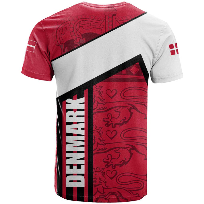 Denmark Danish Coat of Arms, National Flag, Bold Scandinavian Heritage Design T Shirt