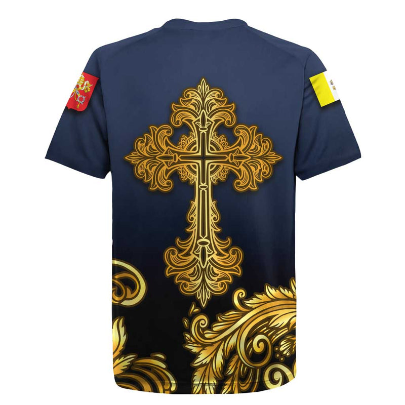 Agnus Dei Lamb Of God Latin Catholic Art With Gold Baroque Accents Rugby Jersey