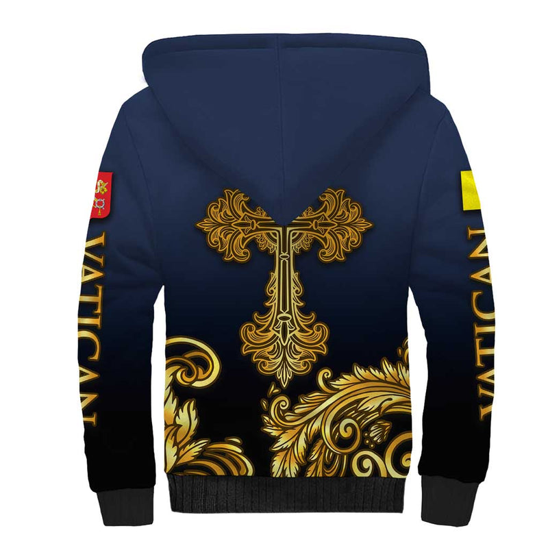 Agnus Dei Lamb of God Latin Catholic Art with Gold Baroque Accents Sherpa Hoodie